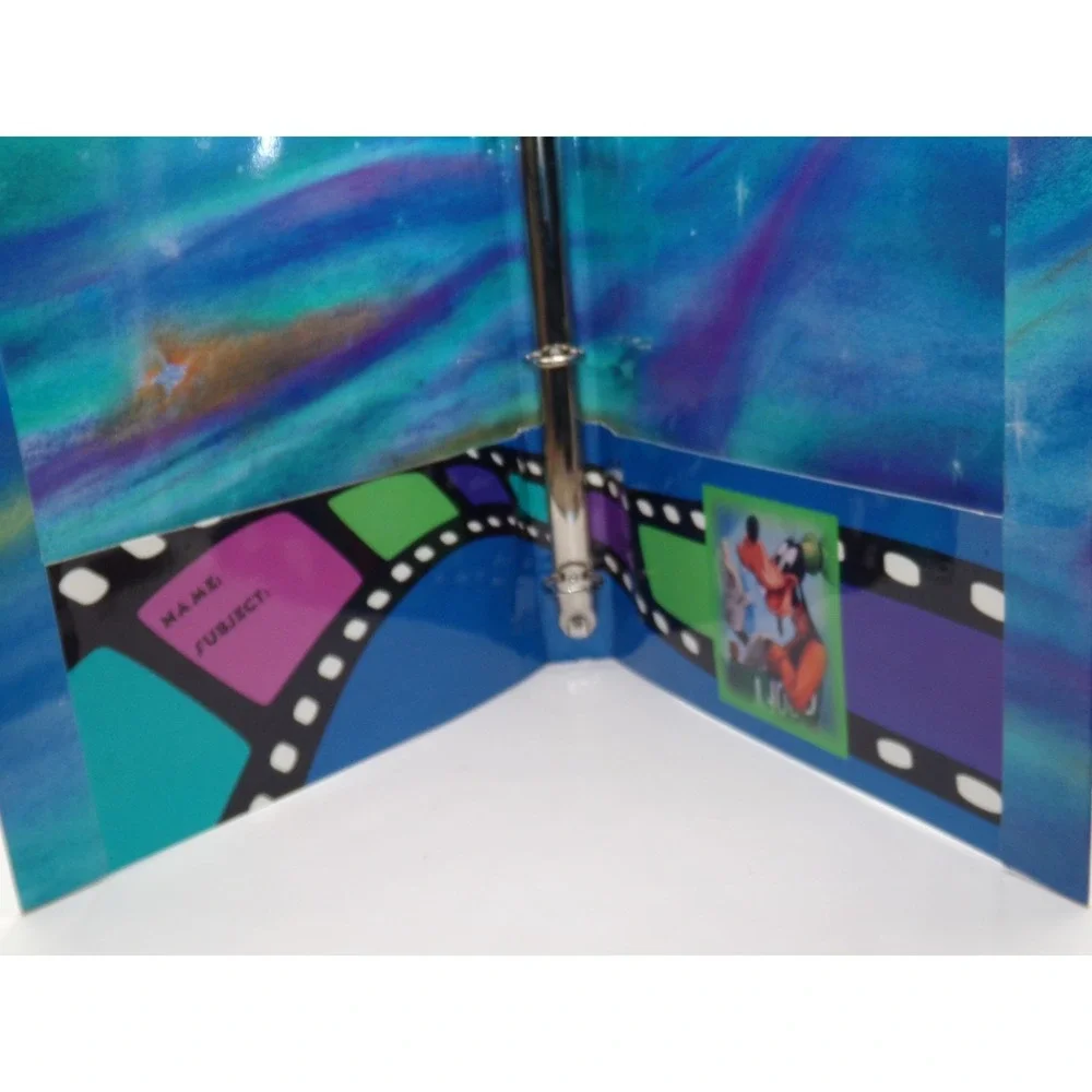 VTG Disney Goofy At The Movies  3-Ring Binder With Inside Pockets